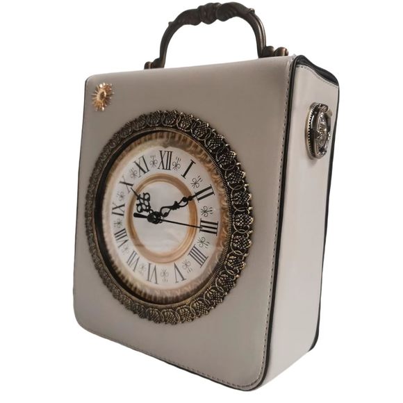 Classic Retro Clock Shaped Crossbody Shoulder Bag Handbag Pvc Unique :) - Picture 1 of 7